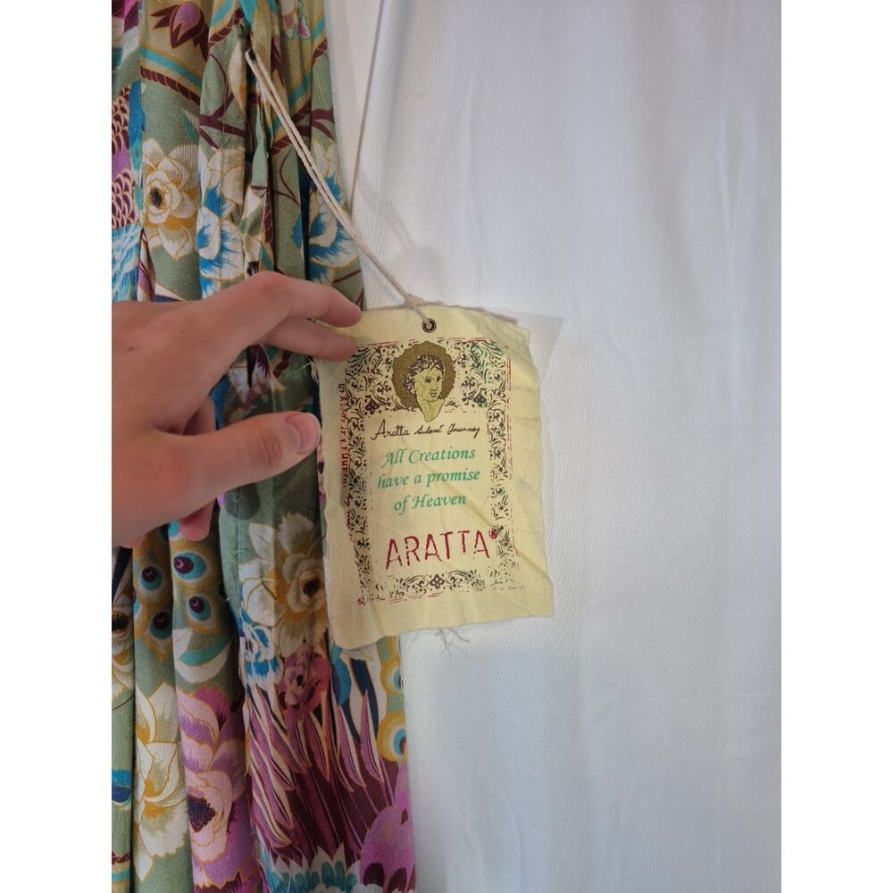 Aratta Silent Journey Wide Leg Pants Sage Green Bird Floral XL New w/Tag - Picture 10 of 15